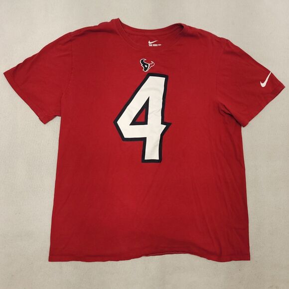 Nike Houston Texans #4 Watson Graphic Casual T Shirt Adult Mens Size XL Red - Picture 2 of 11